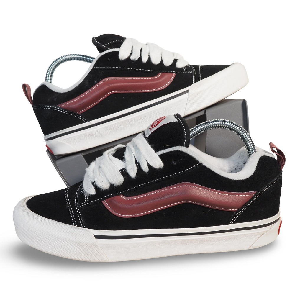Vans Knu Skool Skate Shoes Black Port Suede Chunky Sneakers Womens 8.5 Mens 7
